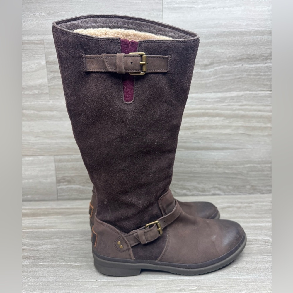 UGG Thomsen Suede Knee-High Boots Shearling Lined Boots Womens Size 9